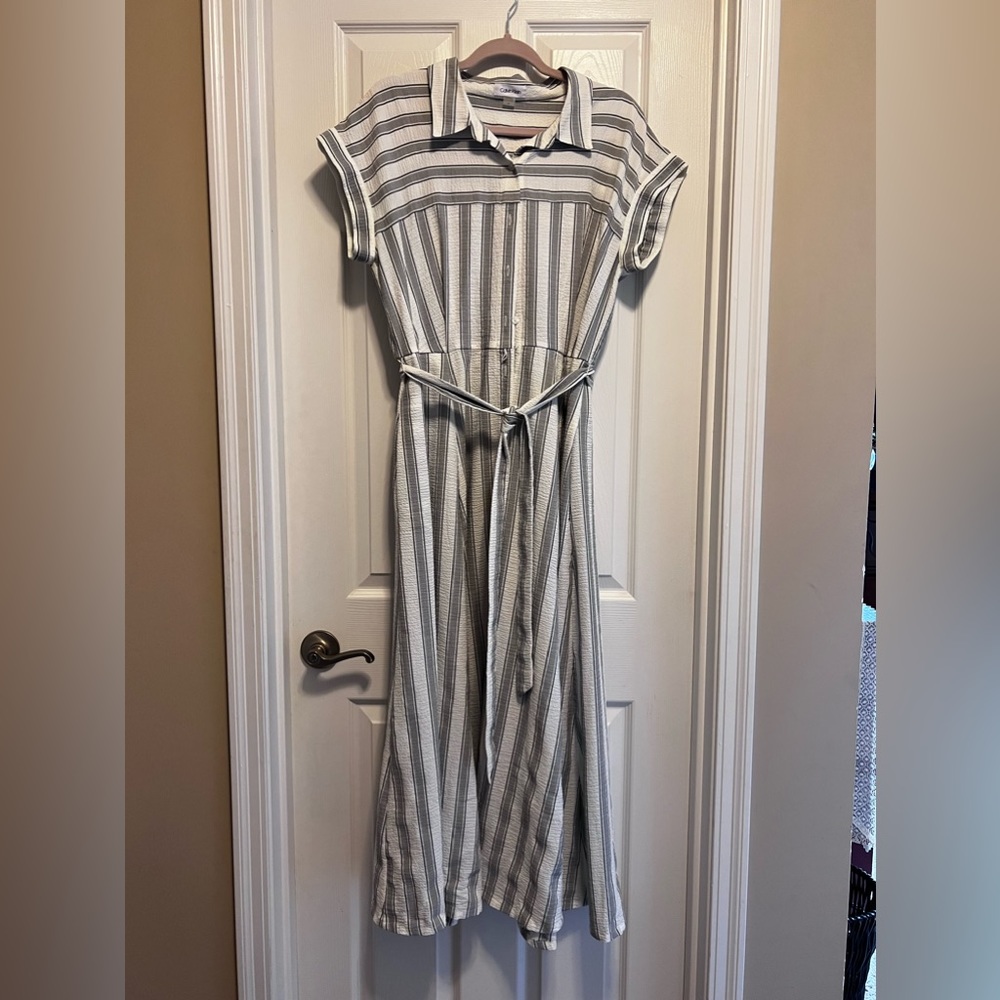 Calvin Klein Long Dress, Button Front